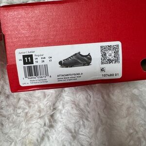 Puma Junior Attacanto FG/AG Soccer Cleats Black Silver